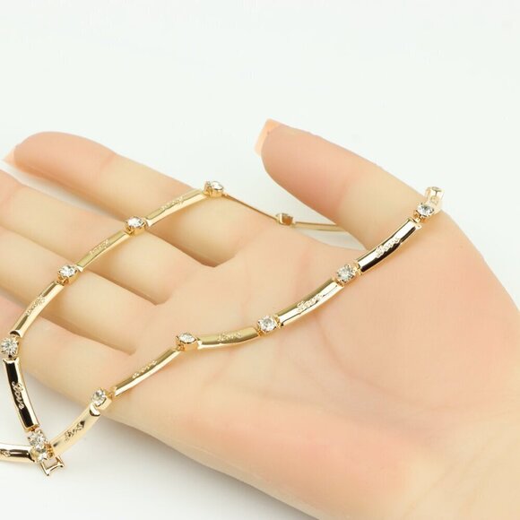 Elegant Rose Gold Necklace with Sparkling Stones, XPNL0339 - Picture 6 of 12